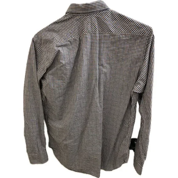 Billy Reid Shirt Mens M Blue Red Long Sleeve Button Up Gingham 100% Cotton Italy - Picture 2 of 9